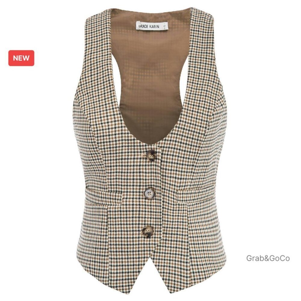Sleeveless Waistcoat Vest Steampunk Chic Formal Casual Work Office Wear